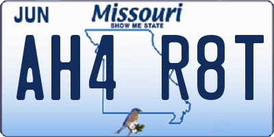 MO license plate AH4R8T