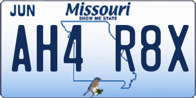 MO license plate AH4R8X