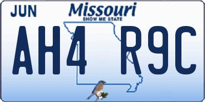 MO license plate AH4R9C