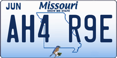 MO license plate AH4R9E