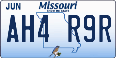 MO license plate AH4R9R
