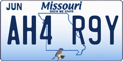 MO license plate AH4R9Y