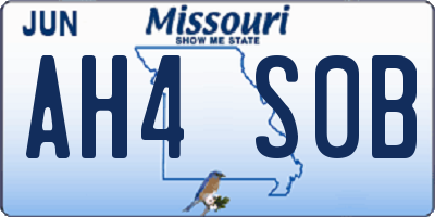 MO license plate AH4S0B