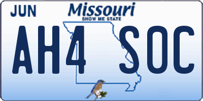 MO license plate AH4S0C