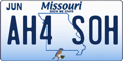 MO license plate AH4S0H