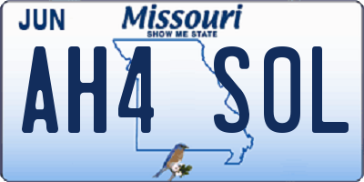 MO license plate AH4S0L