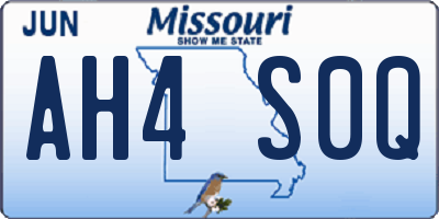 MO license plate AH4S0Q