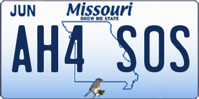 MO license plate AH4S0S