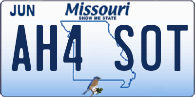 MO license plate AH4S0T