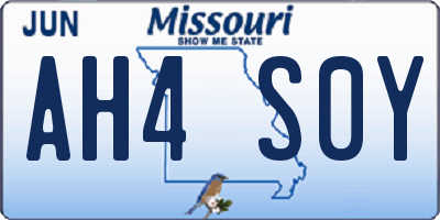 MO license plate AH4S0Y