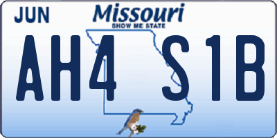 MO license plate AH4S1B