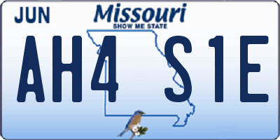 MO license plate AH4S1E