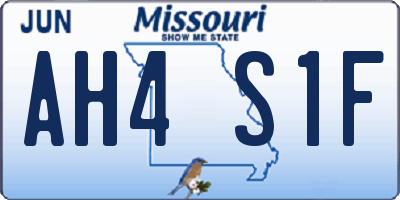 MO license plate AH4S1F