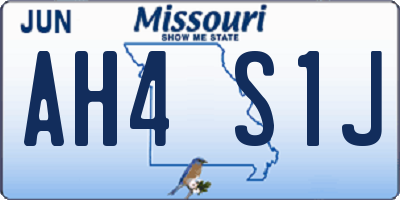 MO license plate AH4S1J