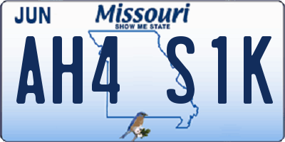 MO license plate AH4S1K