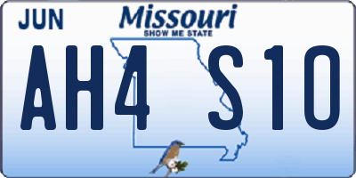 MO license plate AH4S1O