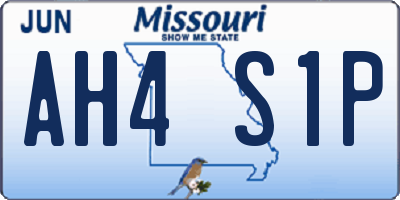 MO license plate AH4S1P
