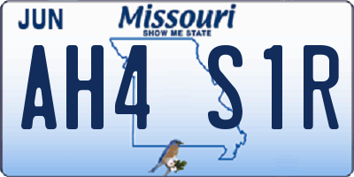 MO license plate AH4S1R