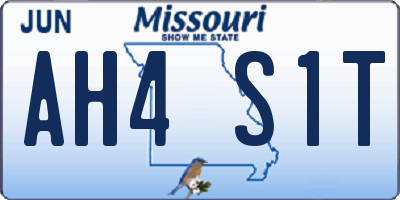 MO license plate AH4S1T