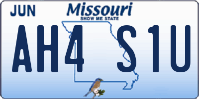 MO license plate AH4S1U
