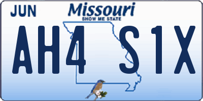 MO license plate AH4S1X