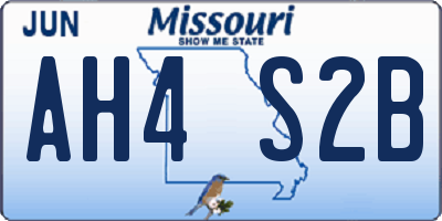 MO license plate AH4S2B