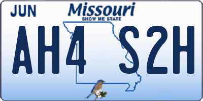 MO license plate AH4S2H