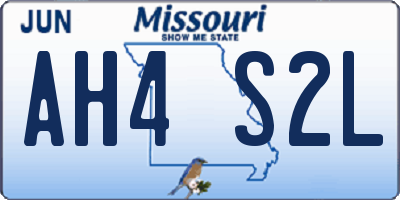 MO license plate AH4S2L