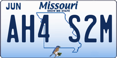 MO license plate AH4S2M