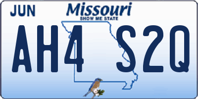 MO license plate AH4S2Q
