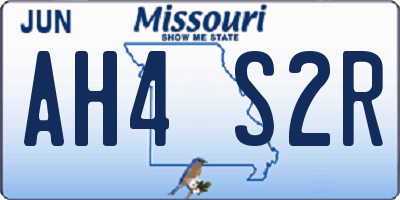 MO license plate AH4S2R