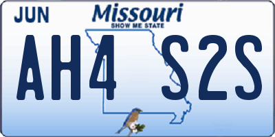 MO license plate AH4S2S