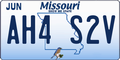 MO license plate AH4S2V