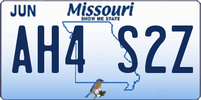 MO license plate AH4S2Z
