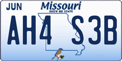 MO license plate AH4S3B