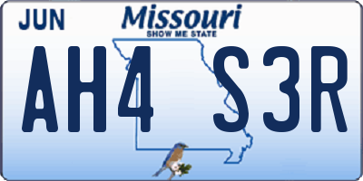 MO license plate AH4S3R