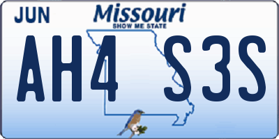 MO license plate AH4S3S