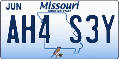 MO license plate AH4S3Y