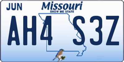 MO license plate AH4S3Z
