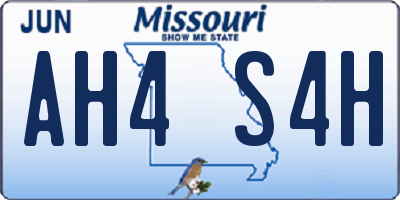 MO license plate AH4S4H