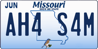 MO license plate AH4S4M