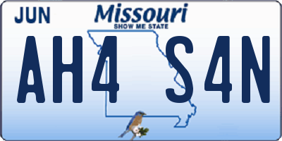 MO license plate AH4S4N