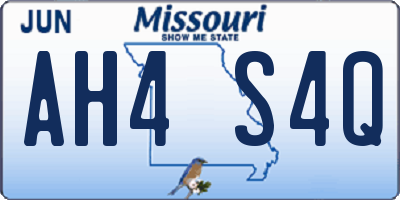 MO license plate AH4S4Q