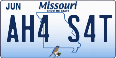 MO license plate AH4S4T