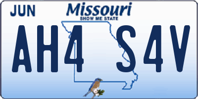 MO license plate AH4S4V