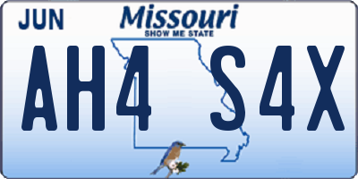 MO license plate AH4S4X