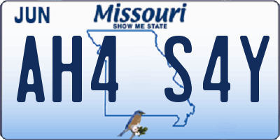 MO license plate AH4S4Y