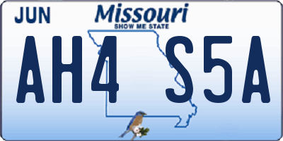 MO license plate AH4S5A