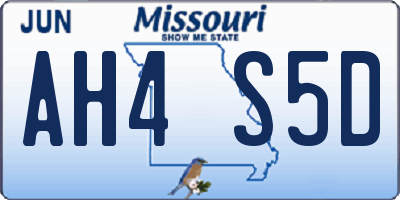 MO license plate AH4S5D