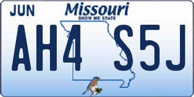 MO license plate AH4S5J